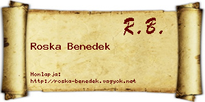 Roska Benedek névjegykártya
